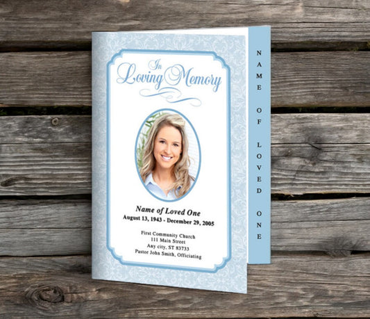 Cambria 4-Sided Graduated Funeral Program Template