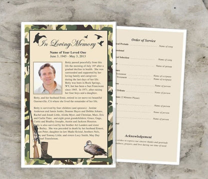 Camouflage Funeral Flyer Template