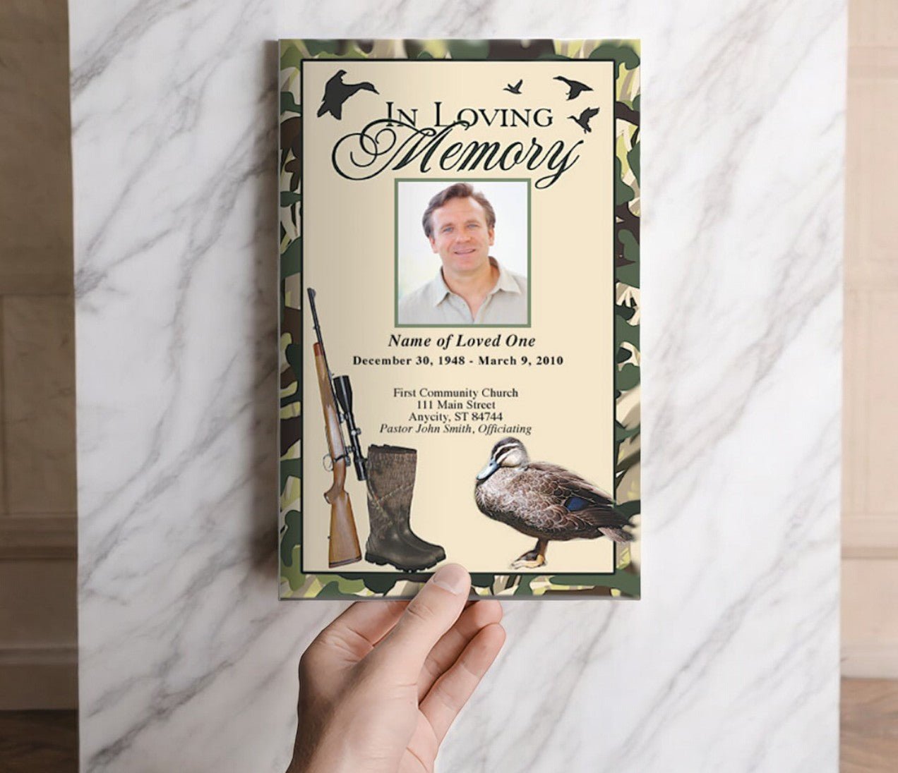 Camouflage Funeral Program Template - The Funeral Program Site