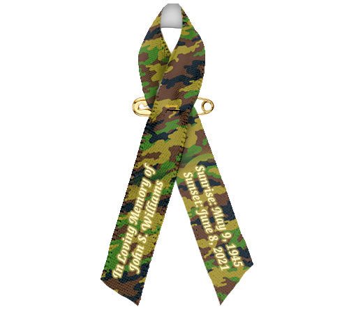 Camouflage Ribbon Personalized - Pack of 10