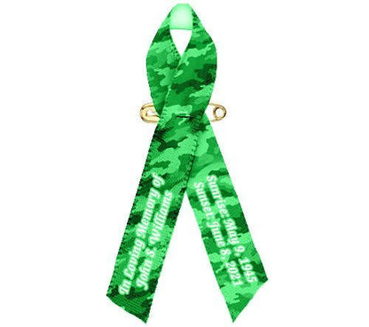 Camouflage Ribbon Personalized - Pack of 10 - The Funeral Program Site