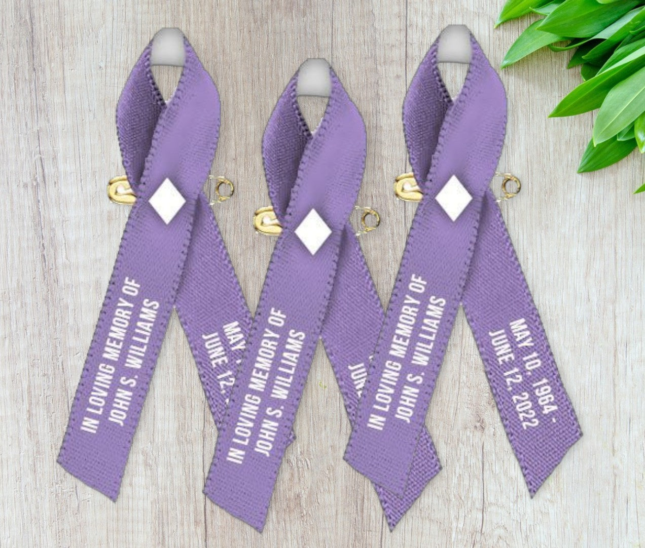 Esophageal Cancer Ribbon Personalized (Periwinkle) - Pack of 10 - The Funeral Program Site