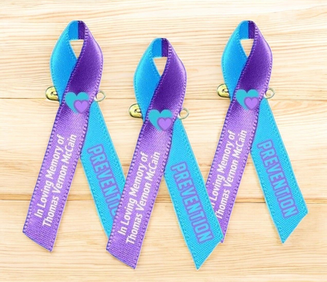 Suicide Awareness Ribbon (Purple-Teal) - Pack of 10