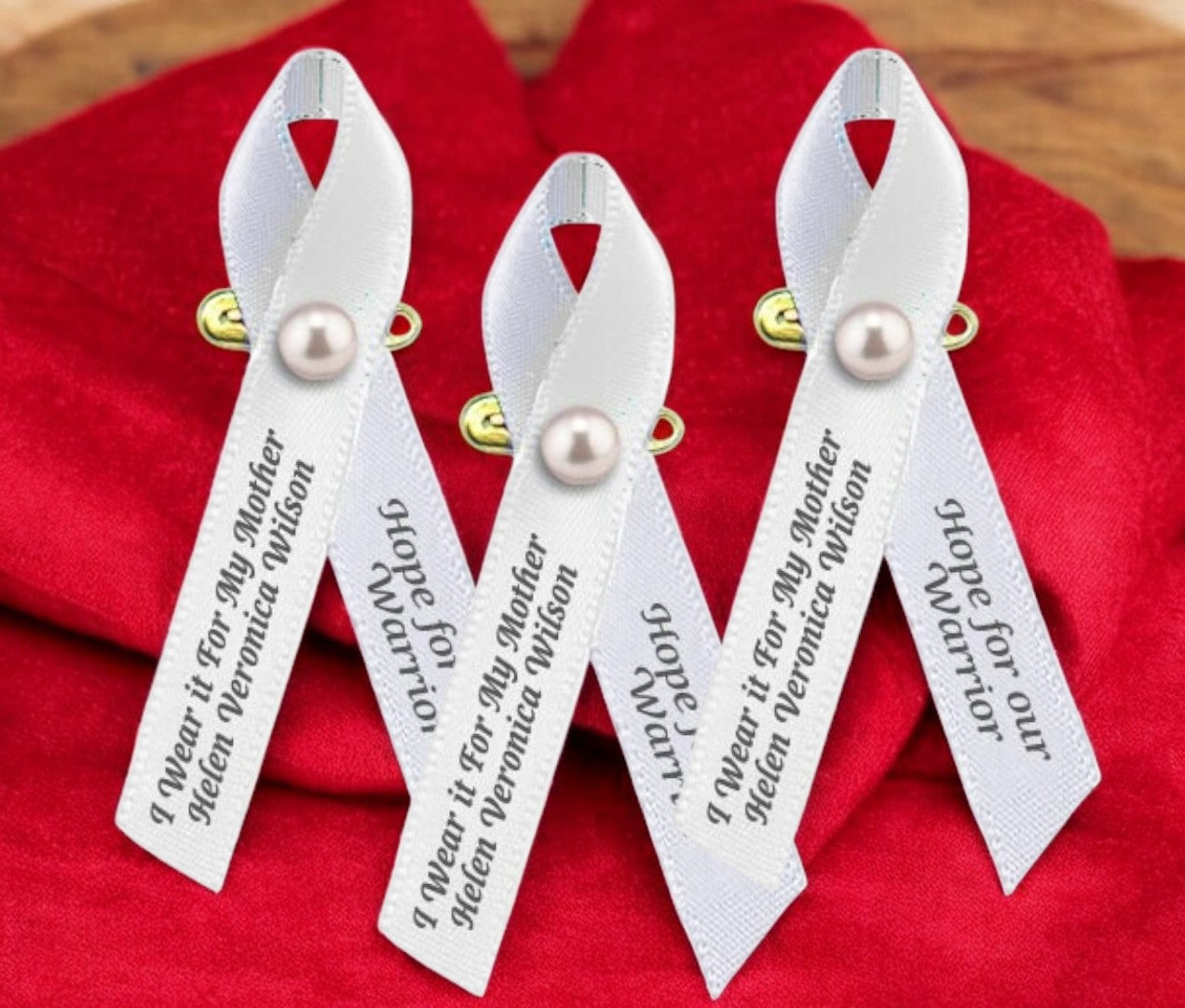 Lung Cancer Ribbon (Pearl White) - Pack of 10