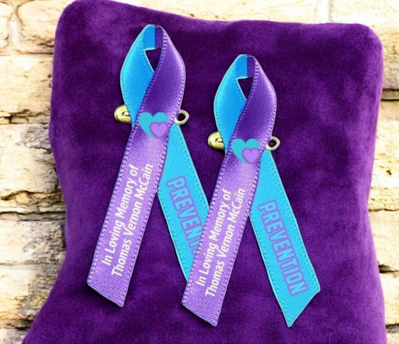 Suicide Awareness Ribbon (Purple-Teal) - Pack of 10