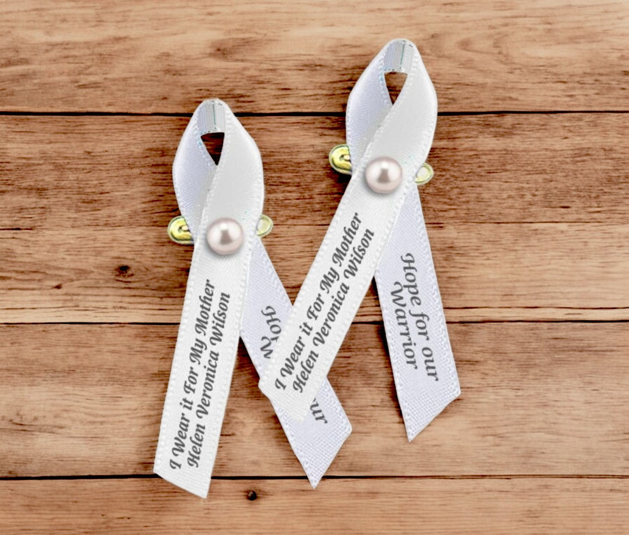 Lung Cancer Ribbon (Pearl White) - Pack of 10