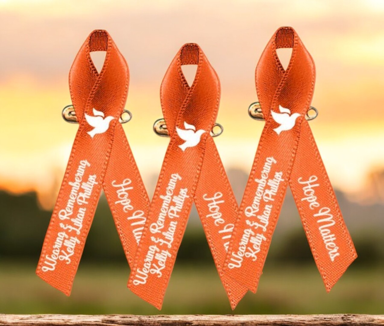 Leukemia Cancer Ribbon (Orange) - Pack of 10