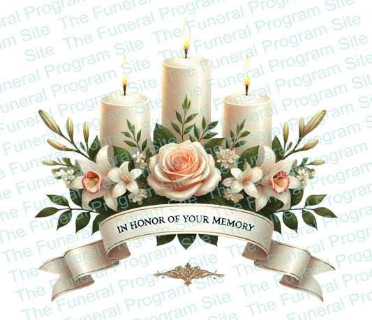 Candle Roses Funeral Clip Art - The Funeral Program Site