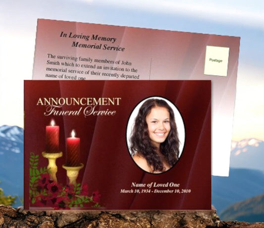 Candlelight Funeral Announcement Template - The Funeral Program Site