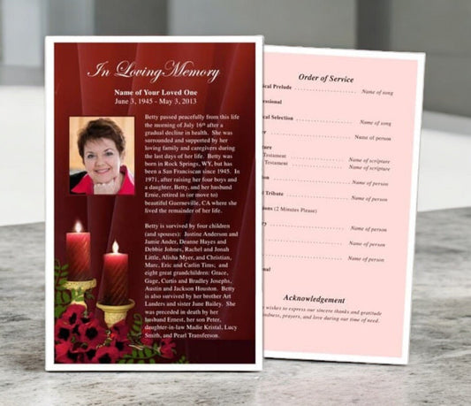 Candlelight Funeral Flyer Template - The Funeral Program Site