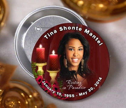 Candlelight Memorial Button Pin (Pack of 10) - The Funeral Program Site