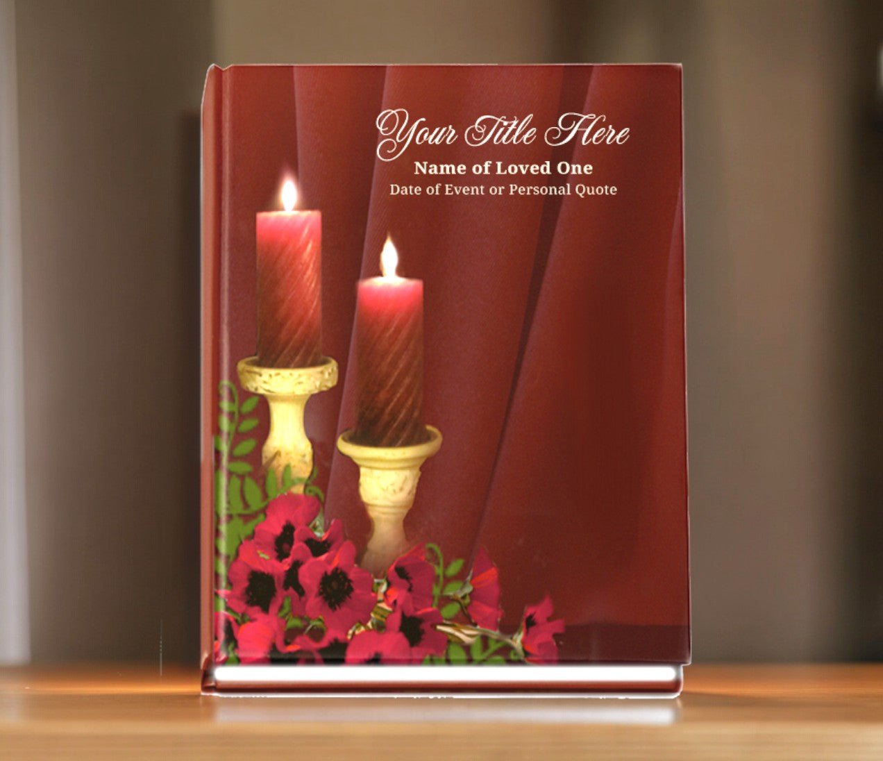 Candlelight Perfect Bind Memorial Funeral Guest Book - The Funeral Program Site