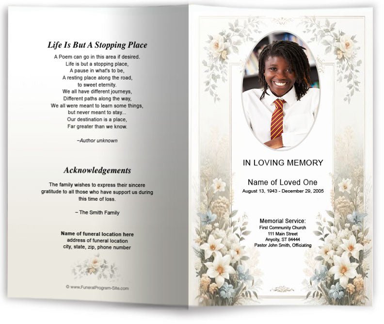 Capernum Funeral Program Template - The Funeral Program Site