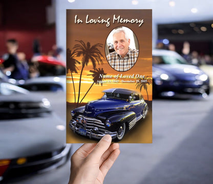 Classic Car Funeral Program Template