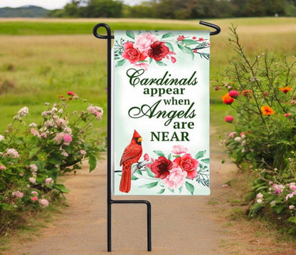 Cardinal Appears Memorial Garden or Cemetery Flag - The Funeral Program Site