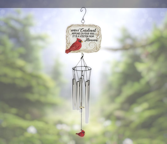 When A Cardinal Appears Garden Memorial Wind Chime