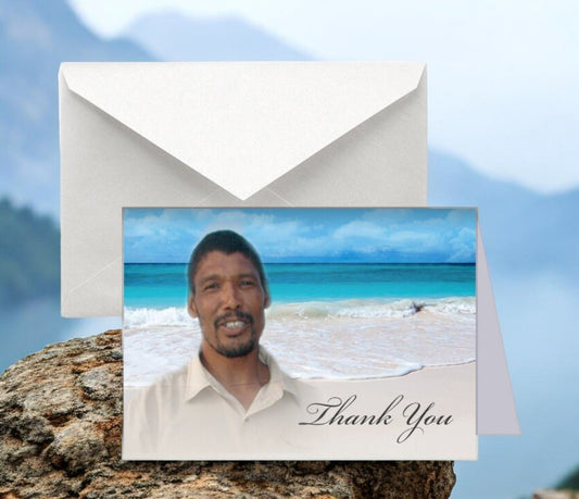 Caribbean Funeral Thank You Card Design & Print (Pack of 50) - The Funeral Program Site