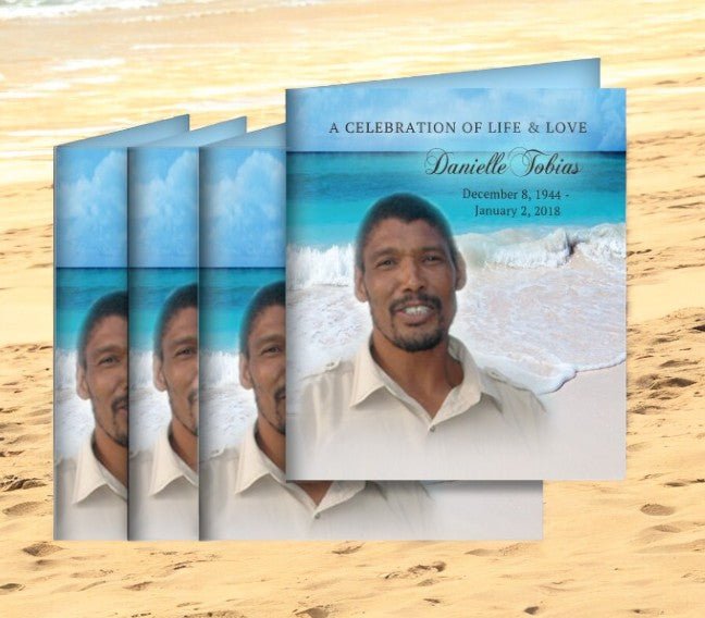 Caribbean Memorial Cards Done For You Design & Print (Pack of 50) - The Funeral Program Site