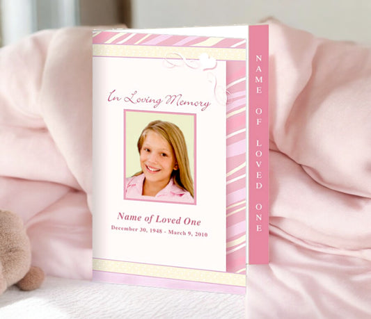 Carly 4-Sided Graduated Funeral Program Template