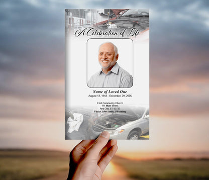 Car Mechanic Funeral Program Template