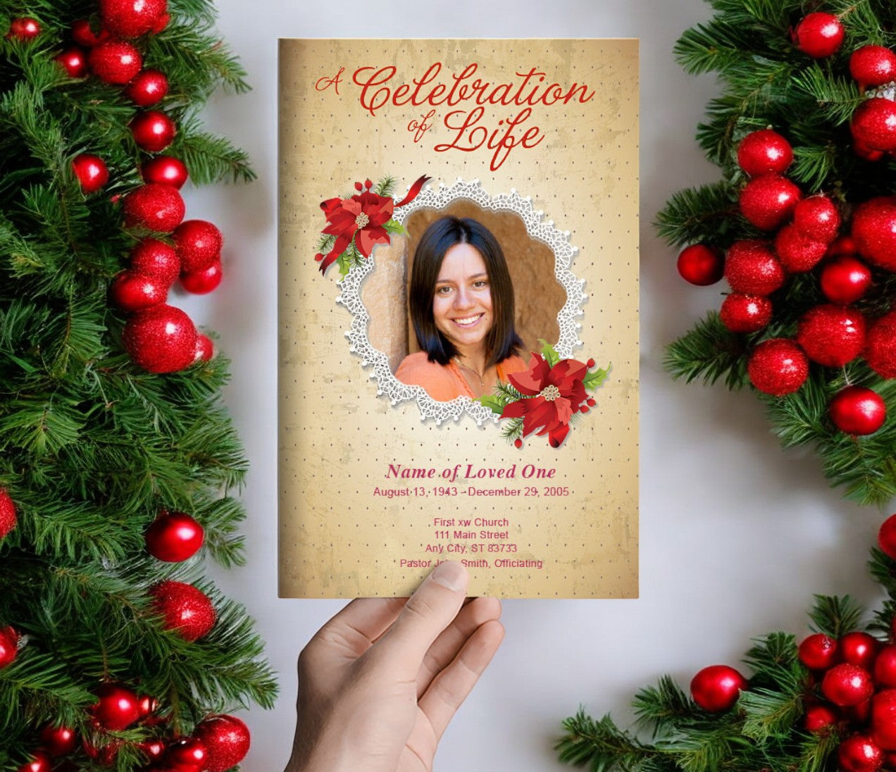 Carol Funeral Program Template