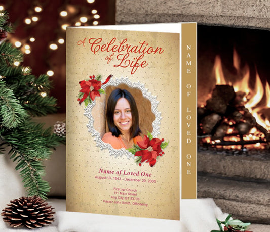 Carol 4-Sided Graduated Funeral Program Template