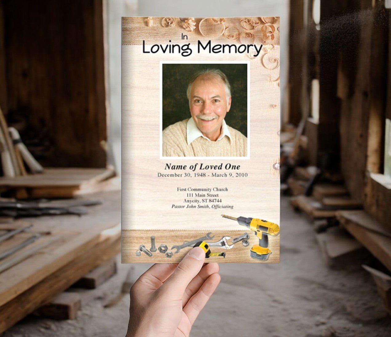 Carpenter Funeral Program Template - The Funeral Program Site