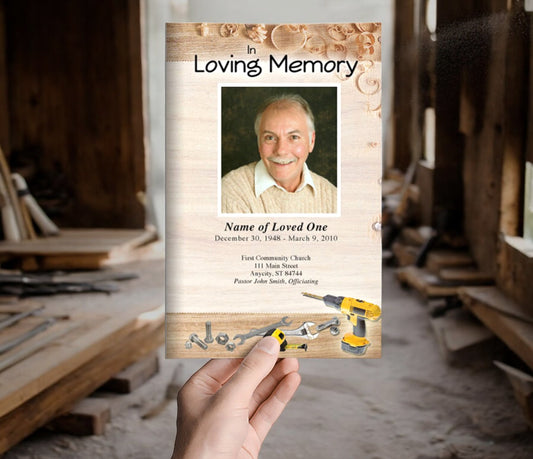 Carpenter Funeral Program Template