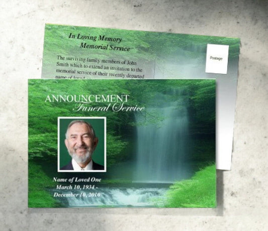 Cascade Funeral Announcement Template - The Funeral Program Site