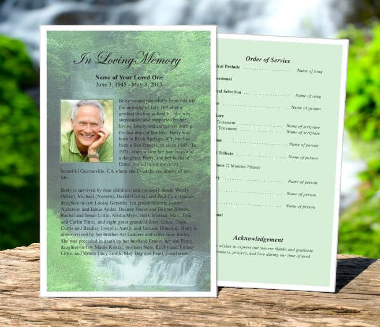 Cascade Funeral Flyer Template - The Funeral Program Site