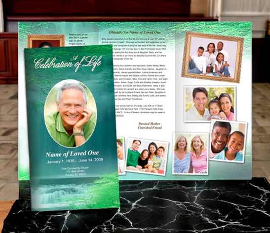 Cascade Trifold Funeral Brochure Template