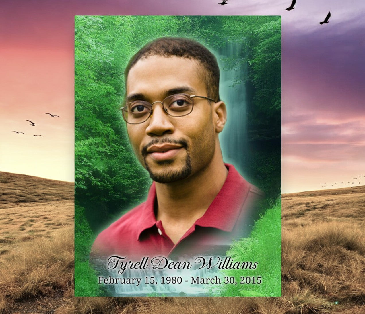 Cascade Funeral Poster Memorial Portrait