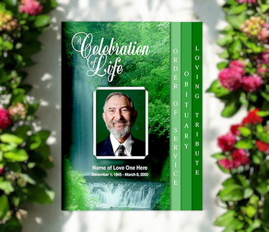 Cascade 8-Sided Graduated Funeral Program Template