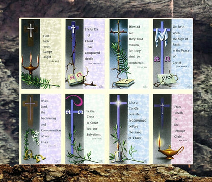 Cross Verse Assorted Cross Funeral Prayer Card Paper (Pack of 24)