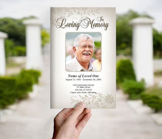 Ceasar Funeral Program Template