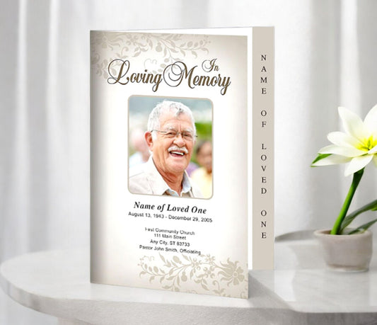 Ceasar 4-Sided Graduated Funeral Program Template