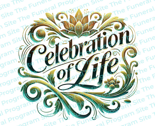 A Celebration of Life Script Funeral Program Title