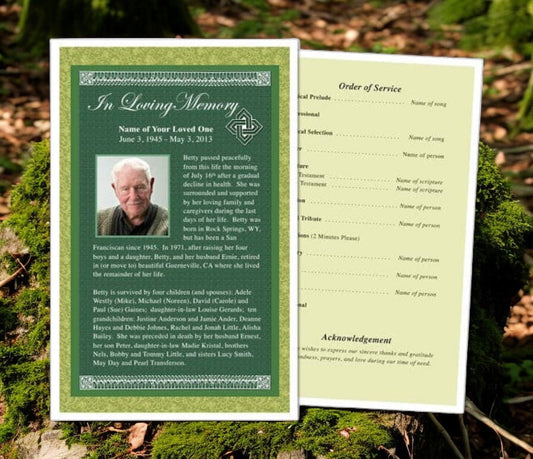 Celtic Funeral Flyer Template - The Funeral Program Site