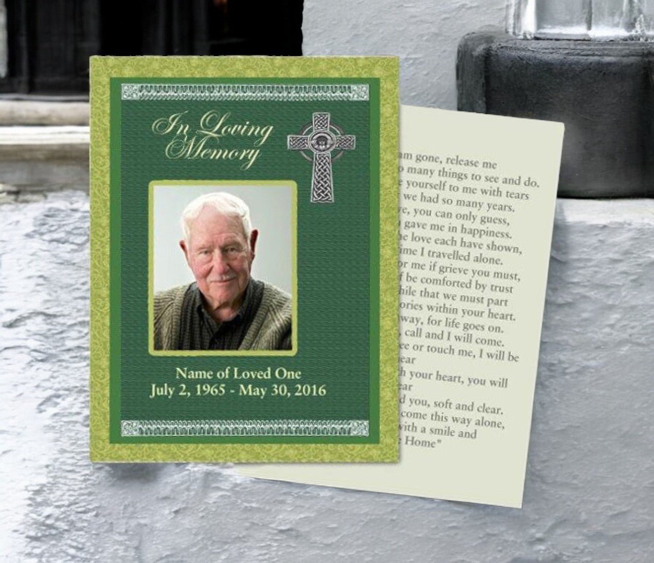 Celtic Small Memorial Card Template - The Funeral Program Site