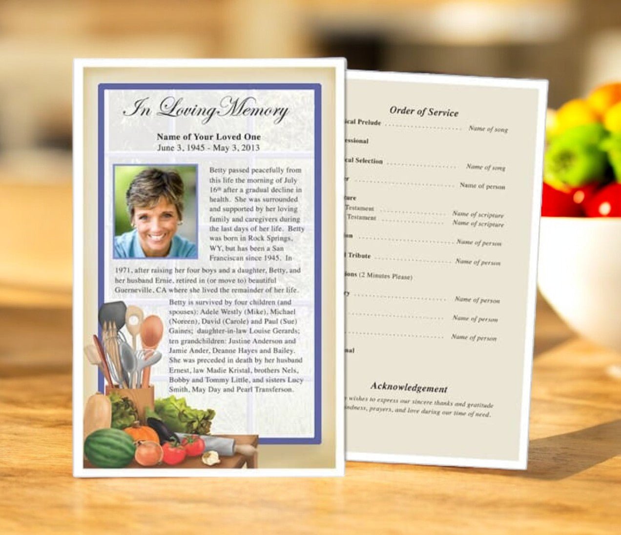 Chef Funeral Flyer Template - The Funeral Program Site