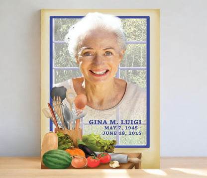 Chef Funeral Poster Memorial Portrait