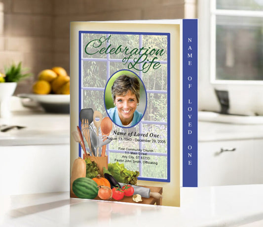 Chef 4-Sided Graduated Funeral Program Template