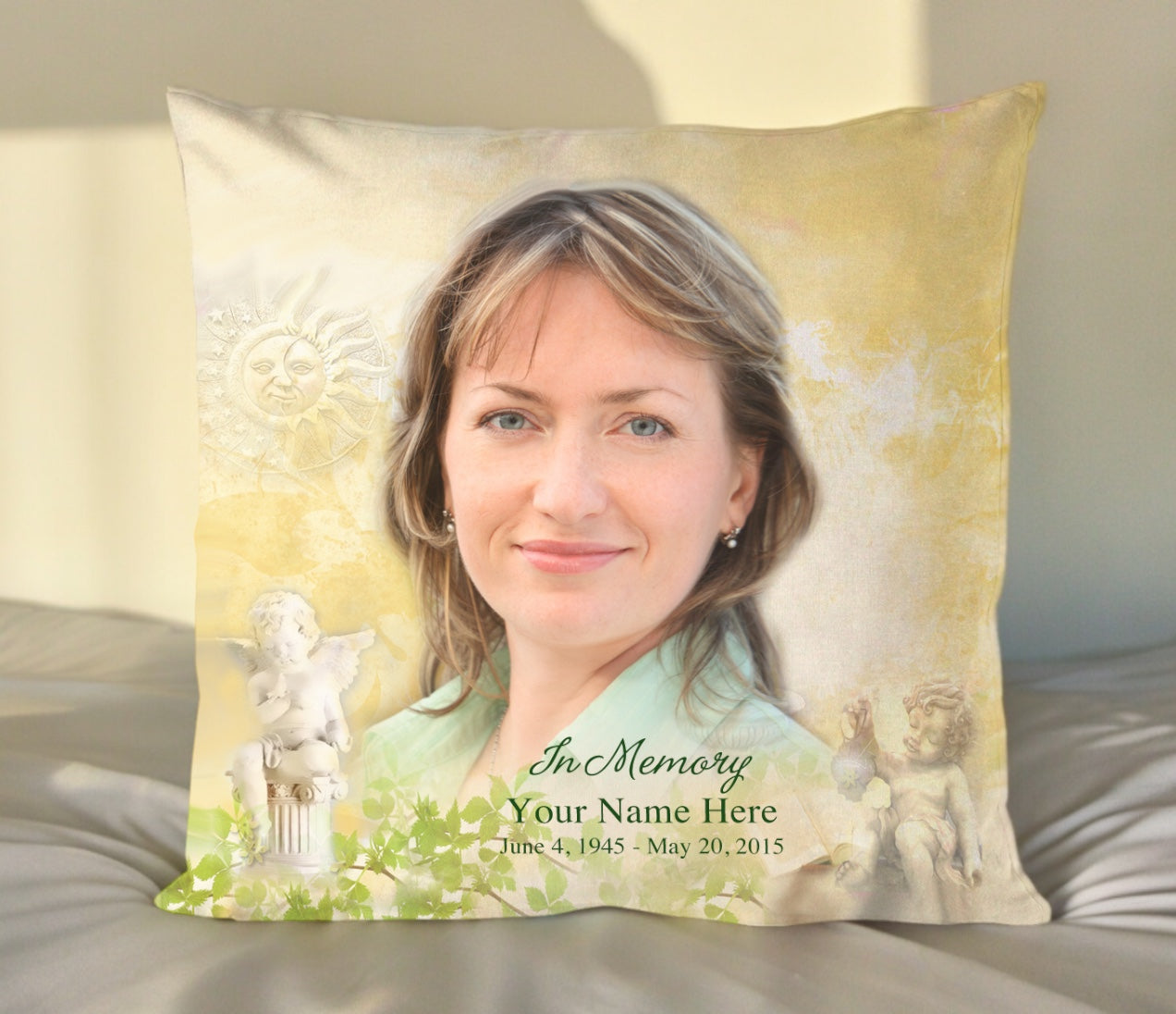 Cherub In Loving Memory Memorial Pillow