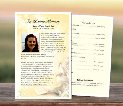 Cherub Funeral Flyer Template - The Funeral Program Site