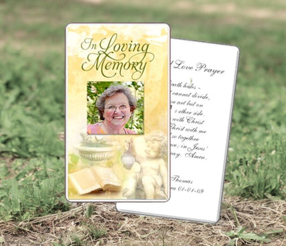 Cherub Prayer Card Template - The Funeral Program Site