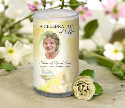 Cherub Personalized Glass Memorial Candle