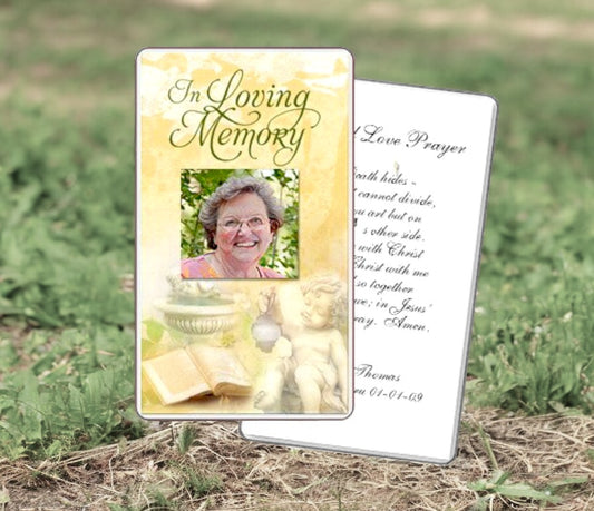 Cherub Prayer Card Template