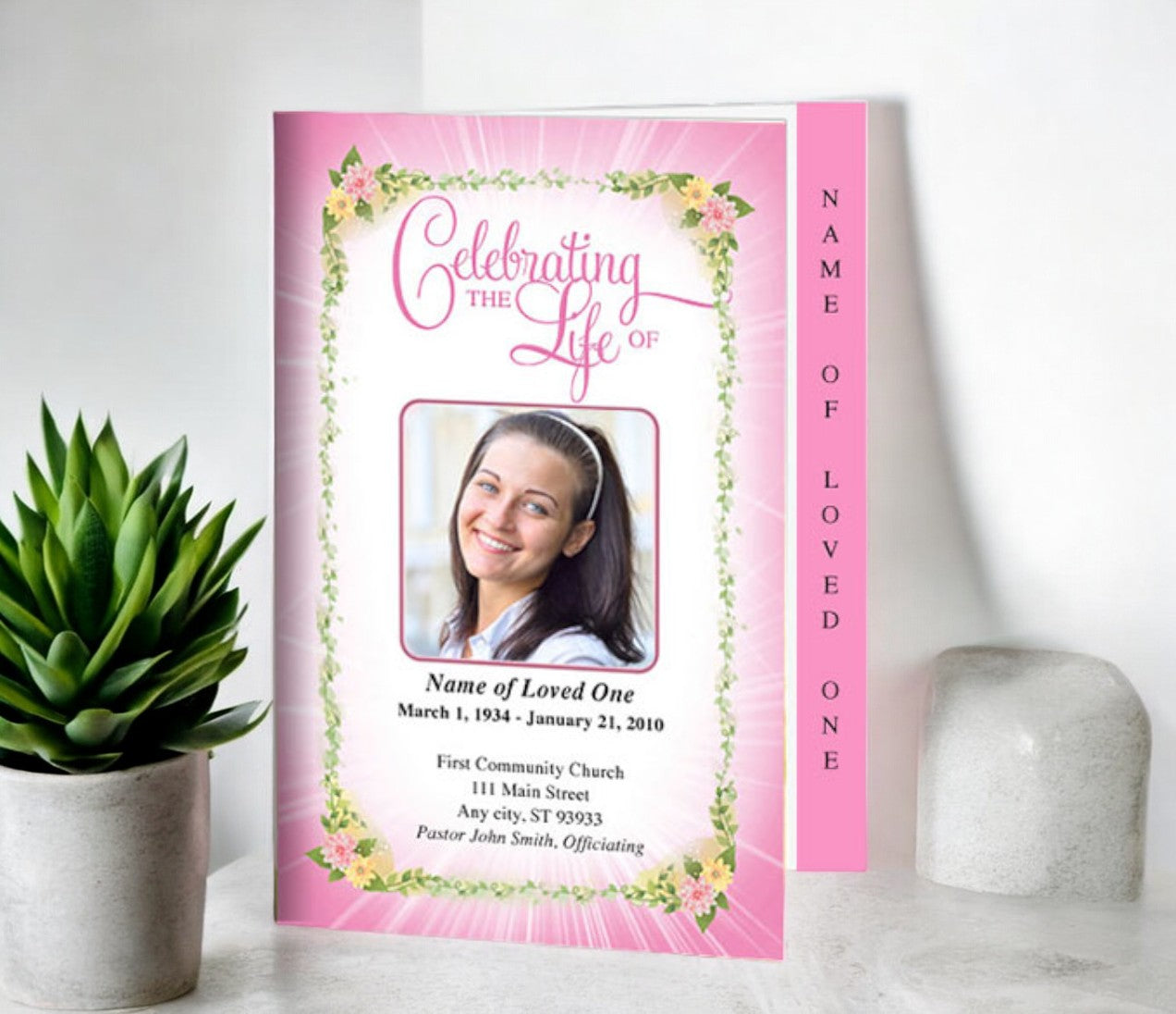 Christie 4-Sided Graduated Funeral Program Template