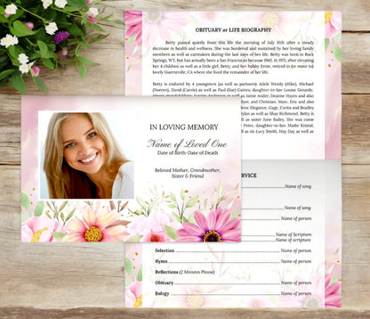 Chrysanthenym Greeting Card Style Google Docs Funeral Program Template