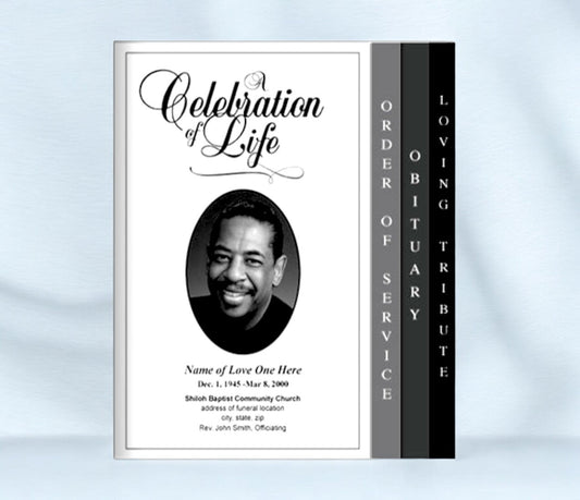 Classic 8 - Sided Graduated Funeral Program Template - The Funeral Program Site